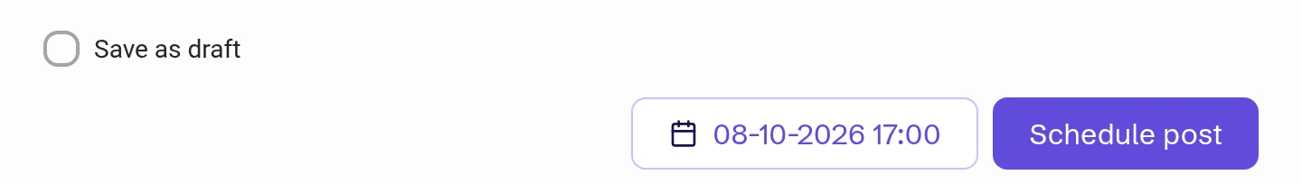 Publication date set to 8 October at 17:00 and the Schedule post button